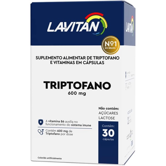 Lavitan Triptofano 600mg Com 30 Capsulas | Shopee Brasil