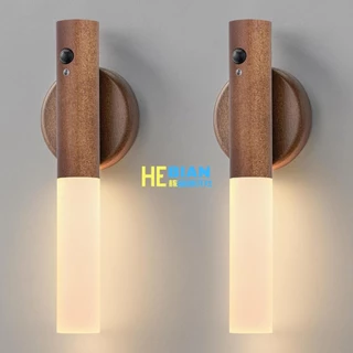 Luz Nocturna De Madeira Sólida Sensor De Movimento Corpo Magnético Luzes De Emergência De Parede LED Portáteis Para Falhas De Energia Doméstica