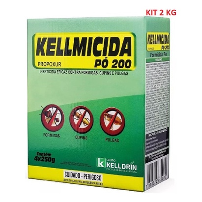 Kellmicida Pó 200 Rosa Mata Formigas E Cupins 1kg - Kit 2 Un