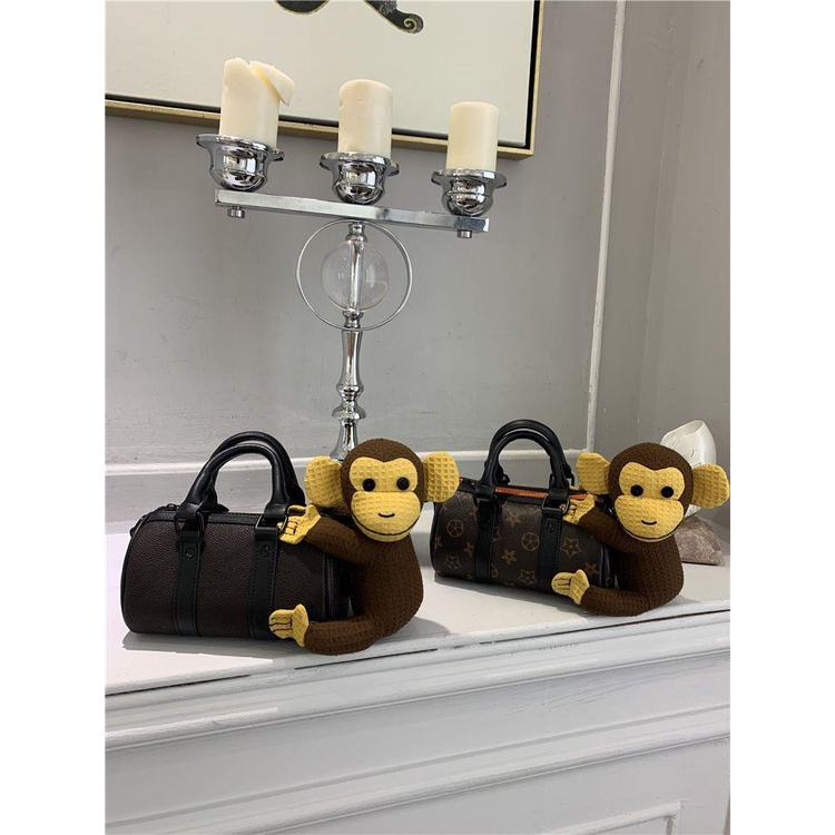 BOSS LV Saco De Travesseiro De Macaco Bonito Tonelada Bolsa Pequena Para Moedas De Desenho Animado Feminina De Ombro Cruzado Impressa Na Moda