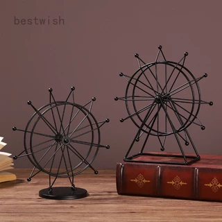 BWH Estilo Nórdico Artesanato Metal Criativo Metalúrgico Modelo Roda Gigante De Ferro Decorações Home Wine Cabinet Porch Decoração