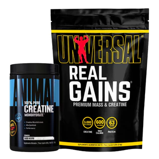 Kit Real Gains 3k Ice Cream + Animal Creatine 500g Universal em Oferta na Shopee