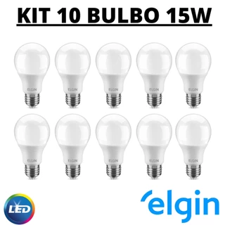 KIT 10 LÂMPADA LED BULBO 15W ALTA POTÊNCIA E27 - ELGIN