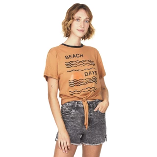 Camiseta Feminina Com Nó Polo Wear Bege Claro
