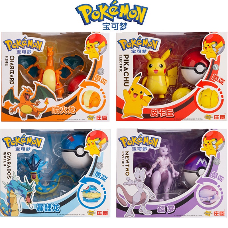 Pokemons Pokeballs Brinquedo de transformação do Pikachu, Charizard, M