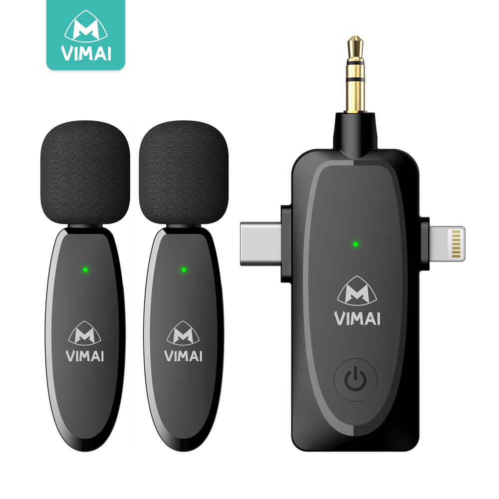 Microfone Sem Fio Vimai 3 em 1 Plug Universal Lapela Preto | Shopee Brasil