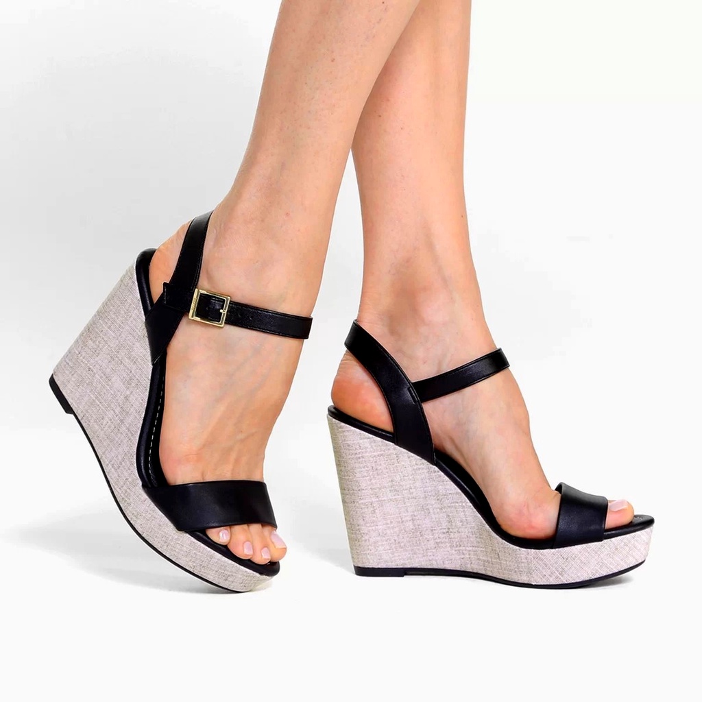 Sandália Plataforma Anabela Salto Alto Vizzano Moda Feminina