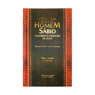 Bíblia do Homem Sábio Segundo o Coração de Deus | RC | Harpa Avivada | Letra Gigante | Clássico Marrom