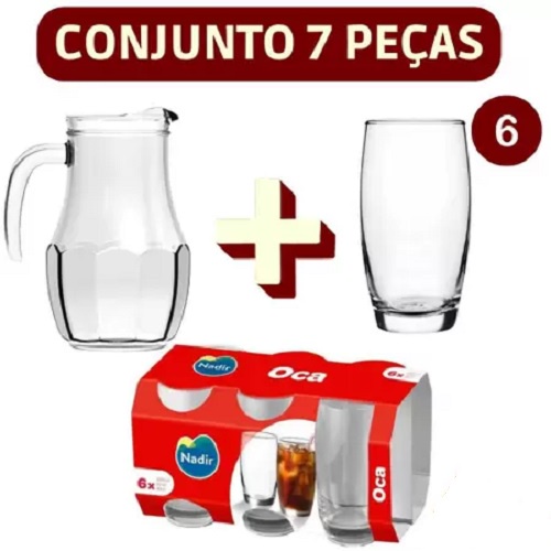 Jogo Copo De Vidro Nadir Opera Long 6 Peças 360Ml - Transparente