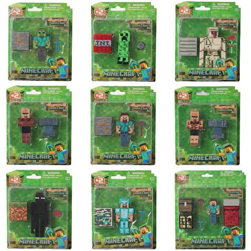 Kit Cartelado Conjunto Minecraft 3 Bonecos + 1 Dragão Ender + 1 Creeper + 1  Aranha Vermelha - Ri Happy