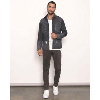Calça Sarja Masculina Slim Cinza Escuro