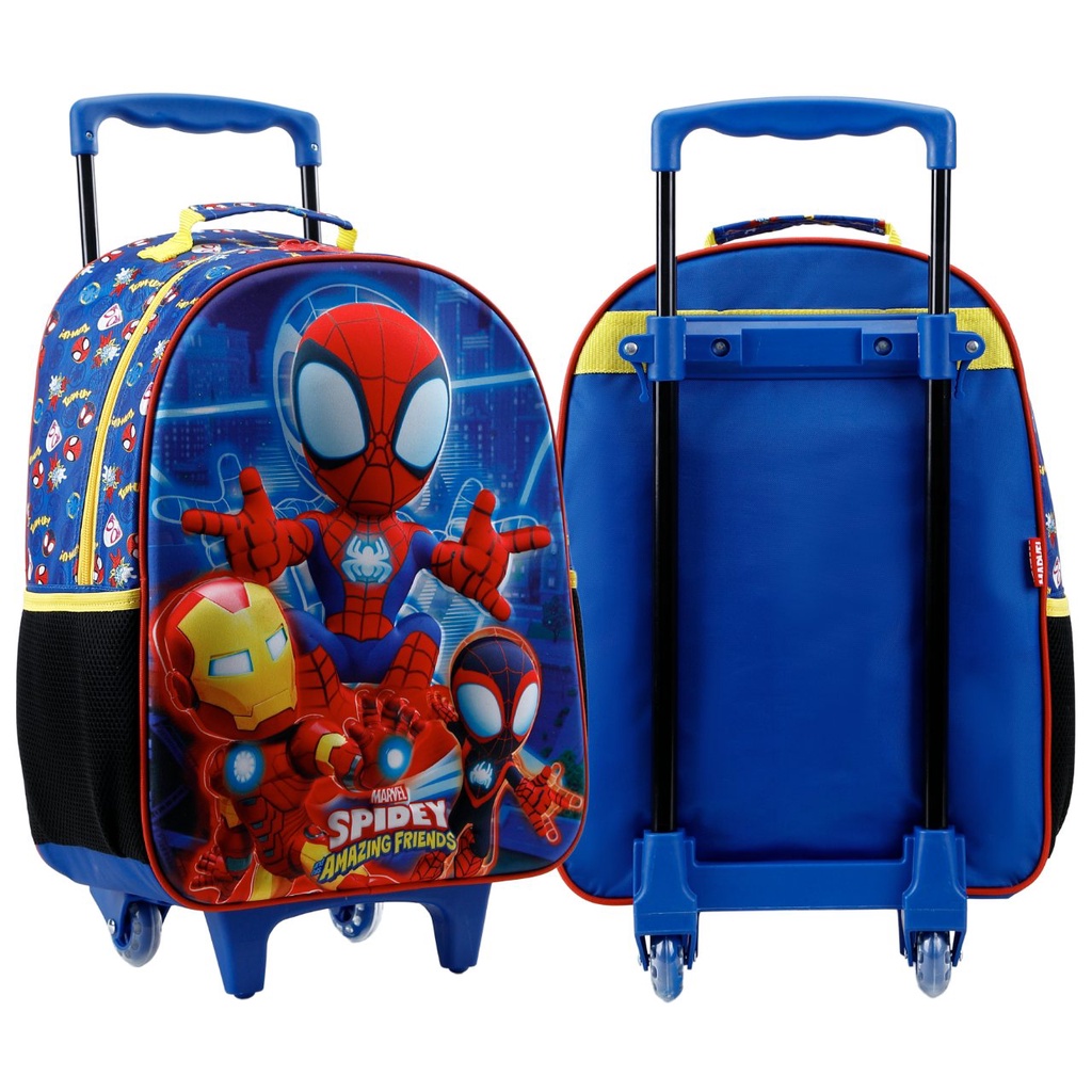 Mochila Homem Aranha Bolsa Escolar Infantil Com Rodinhas 14L | Shopee ...