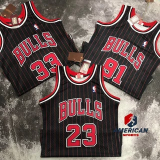 Masculino Camisa nba Chicago Bulls Michael Regata 33 Scottie Pippen 91 Dennis Rodman Mitchell & Ness Black 1997-98 Clássicos De Madeira Duro Camiseta Jogador De Basquetebol Jersey