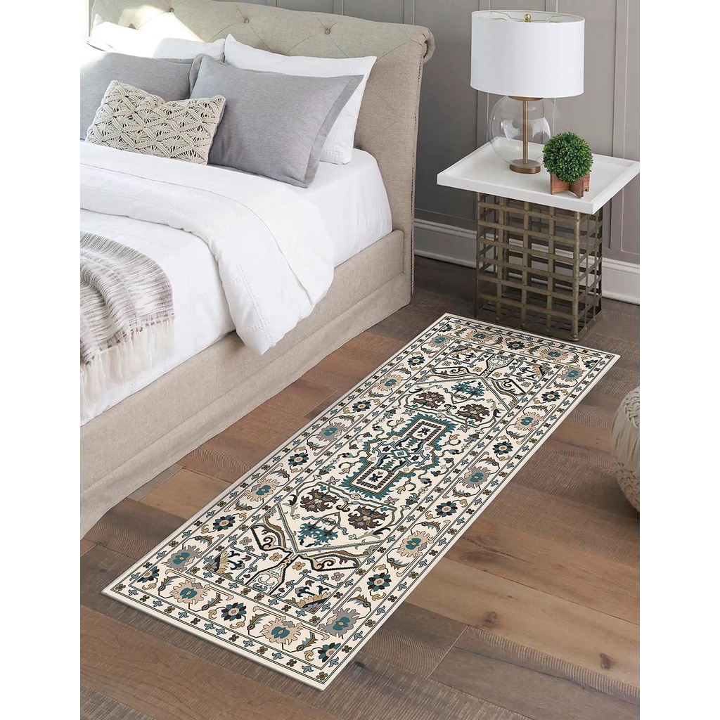Passadeira Tapete Bernadine Yavne Veludo 43x140cm Antiderrapante
