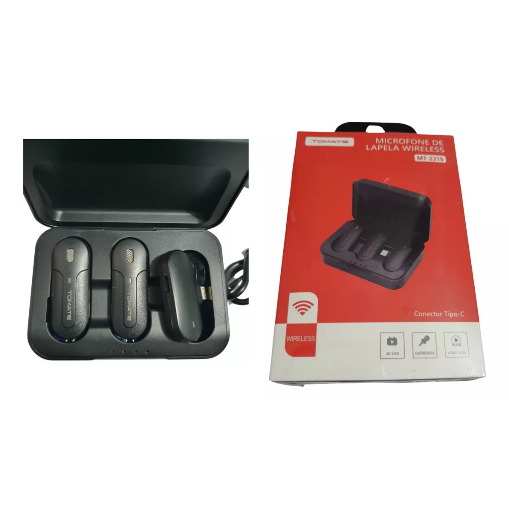 Microfone Sem Fio Duplo Lapela Profissional iPhone Android Cor Preto |  Shopee Brasil