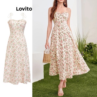Lovito Boho Vestido Feminino com Estampa Floral L71ED281 (Multicor)