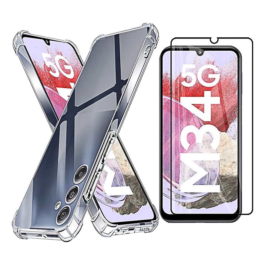 Capa Case Capinha Anti Impacto Para Galaxy M34 5G+ Película 3D Vidro Temperado