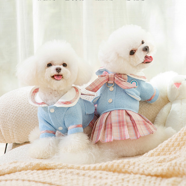 Roupa Fêmea Para Cachorro Saia Em Laço Liso Shih Tzu Pregueada Com Anel ...