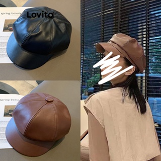 Lovito Chapéus Casuais Lisos De Pele Sintética Para Mulheres LFA10353