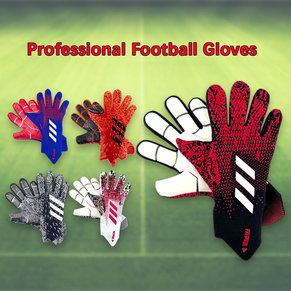 [Estoque Pronto] Luvas de Futebol Profissional Luvas de Futebol de Treinamento Melhor Goleiro Luvas de Látex Super Pegajoso Estilo Adulto Respirável