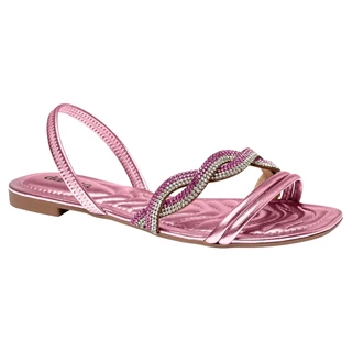 Sandalia Dakota Rasteira Strass Brilho Conforto Feminina Original