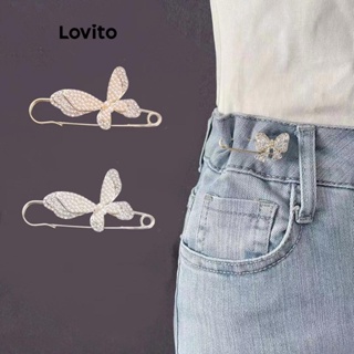 Lovito Broches Casuais De Strass Com Borboleta Lisa Para Mulheres LFA11232