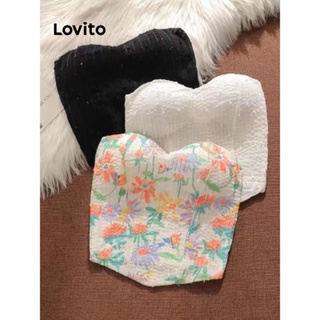 Lovito Regata Sexy Com Flores Florais Para Mulheres LNE44229