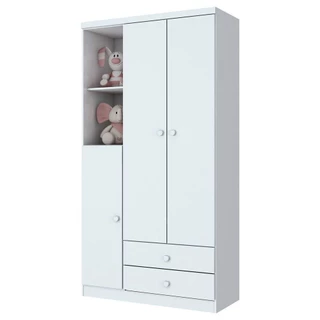 Guarda Roupa Infantil Henn 3 Portas Bala de Menta Branco ou Branco/Rosa I110-66 em Oferta na Shopee