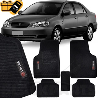 Jogo Tapete Corolla 2002 a 2008 Borracha Bordado + Lixeira
