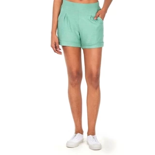 Short Feminino Prega Frontal Polo Wear Verde Claro