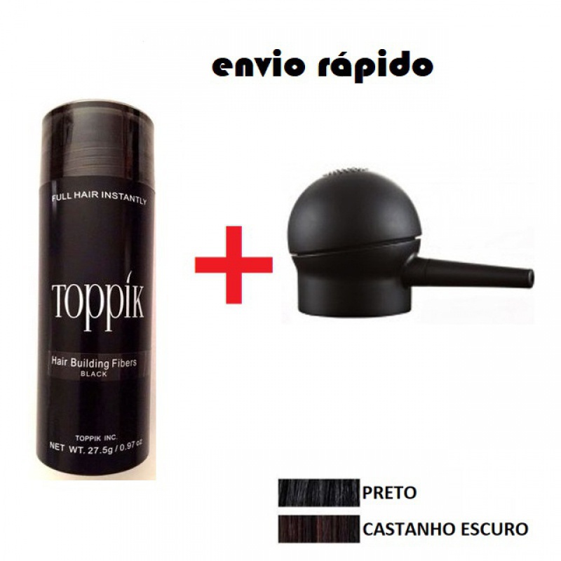Kit Toppik Aplicador E Disfarce De Fibra Careca Para Cabelos | Shopee ...