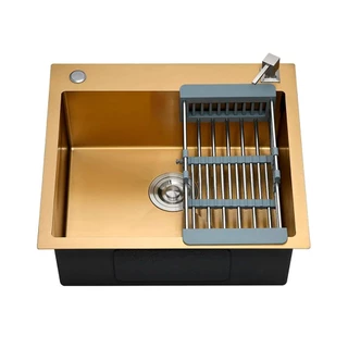 Cuba para cozinha gourmet pia aço inox com acessórios Corubos Pingoo - Dourado em Oferta na Shopee