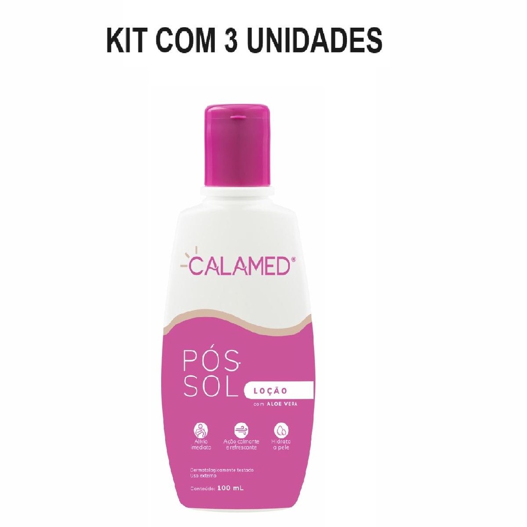 Kit Calamed Loção Pós-Sol Com Aloe Vera C/ 3Un De 100ml Cd | Shopee Brasil