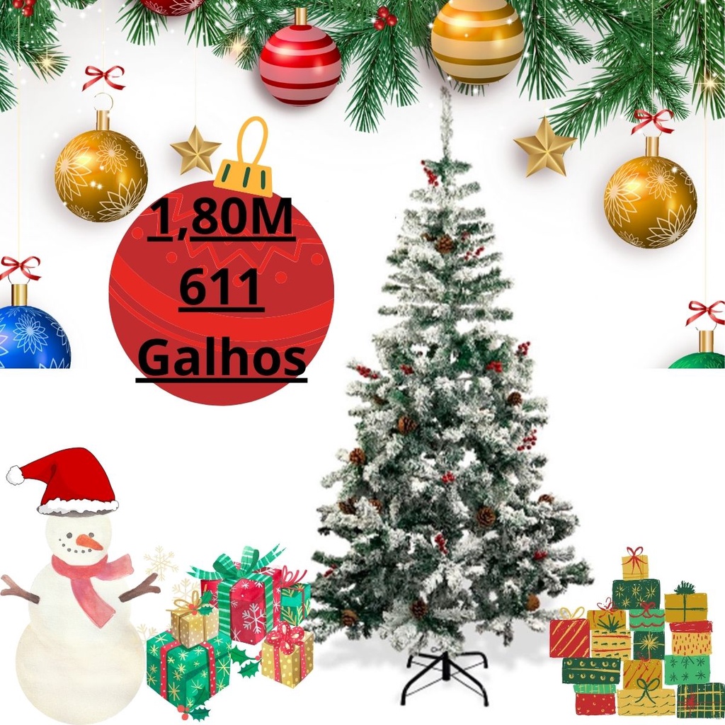 Arvore De Natal 1,80m 611 Galhos