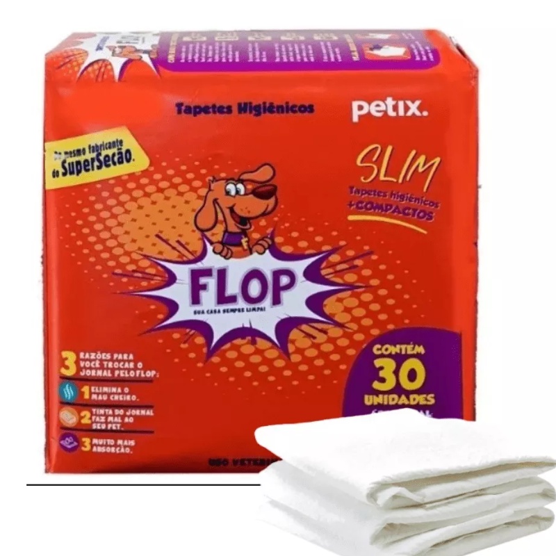 Tapete Higiênico Flop Petix com 30 unidades