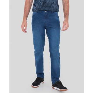 Calça Jeans Masculina Reta Azul Médio