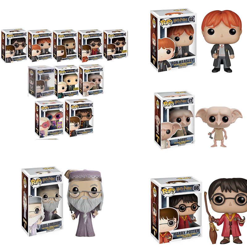 Funko Pop Harry Potter Figuras Fila Weasley Hermione Granger Draco Malfoy Dobby Luna Lovegood Ação Figura Modelo Brinquedos Presentes