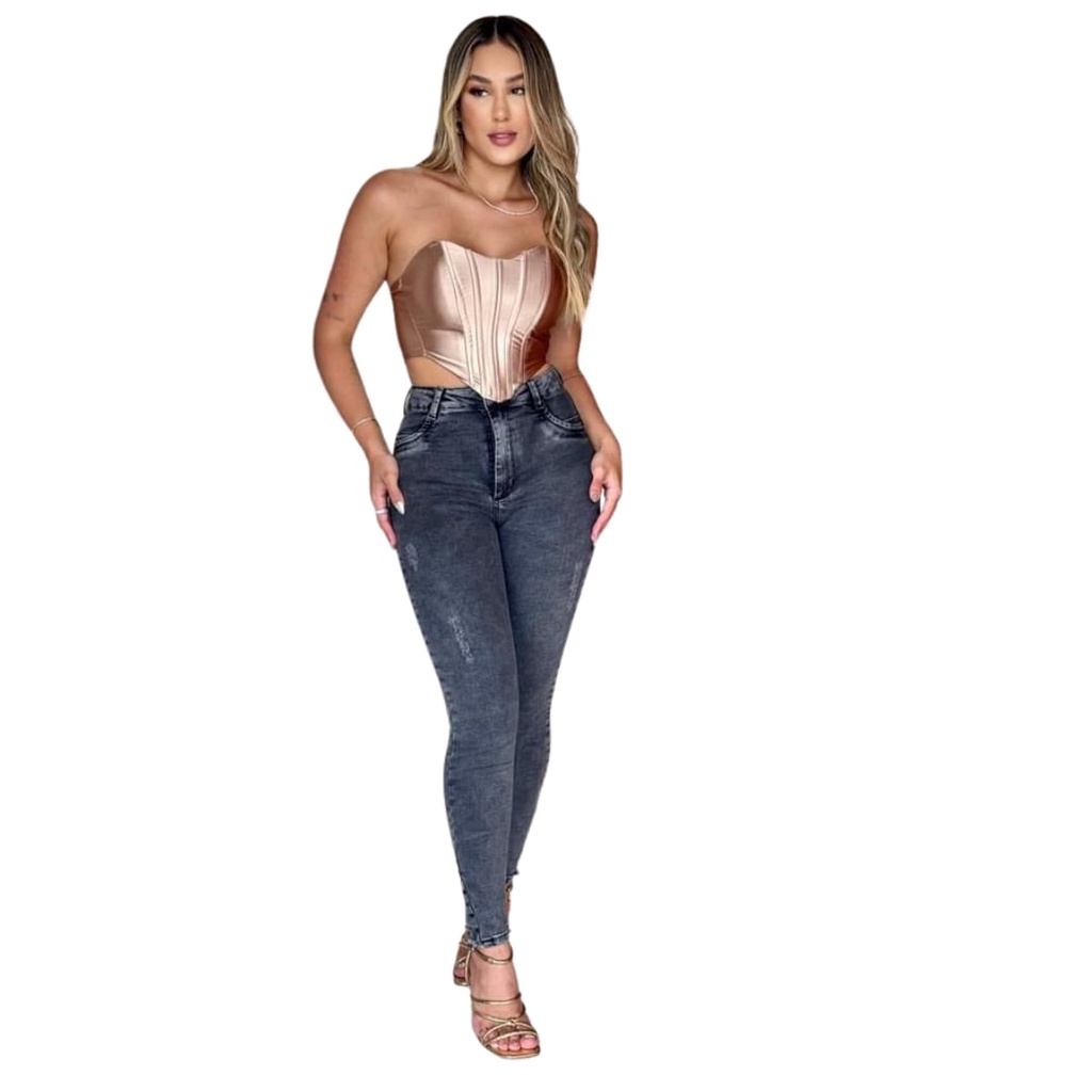 Calça jeans com estampa grafite feminina, INS Blogger, padrão Hip