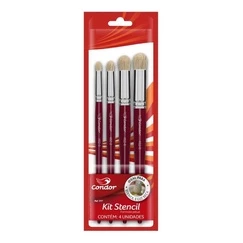 Kit Pincel Stencil Pituá Condor 462 -kit 4 Unidades