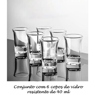 Jogo 12 Copo Americano Shot Dose 45ml Nadir Figueiredo Em Vidro  Transparente Cachaça Pinga