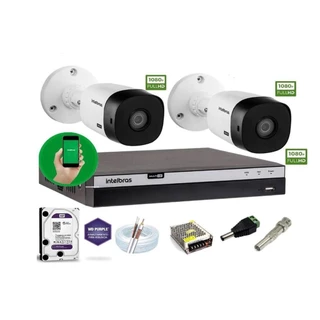 Kit Intelbras 2 Camera Seg 1220B Fullhd Dvr Mhdx 3004 +1Tb