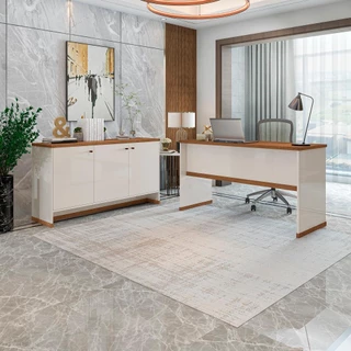 Conjunto Escritório Office Mesa e Buffet Berlin - ViaNossa