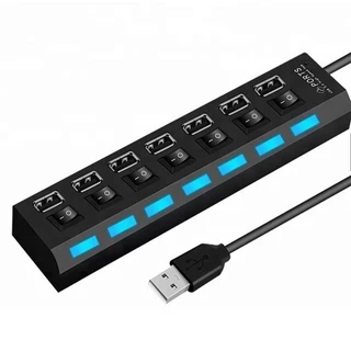 Hub USB com 7 Entradas USB 2.0 de Alta Velocidade com Botão Liga/Desliga