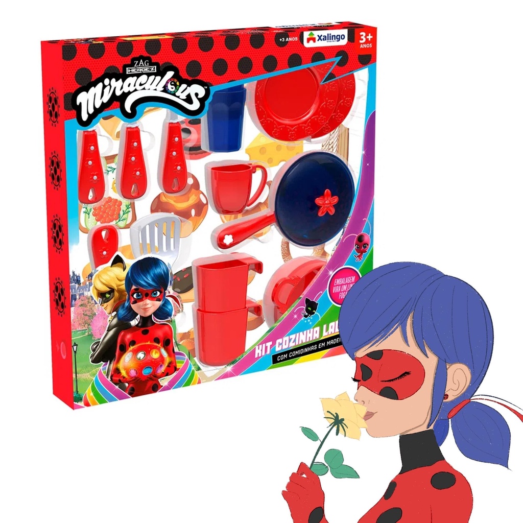 Brinquedo Kit Cozinha Infantil Miraculous Ladybug com Acessórios para ...