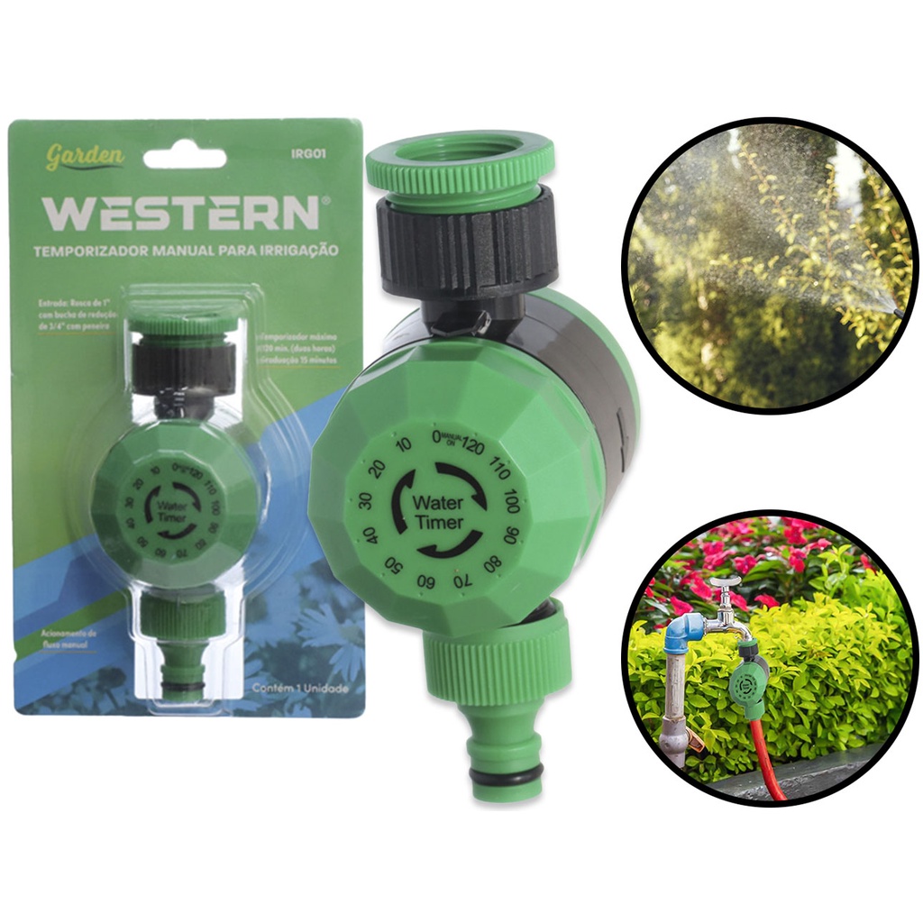 Temporizador Programador Manual P/ Torneiras Irrigação Hortas Jardins Western
