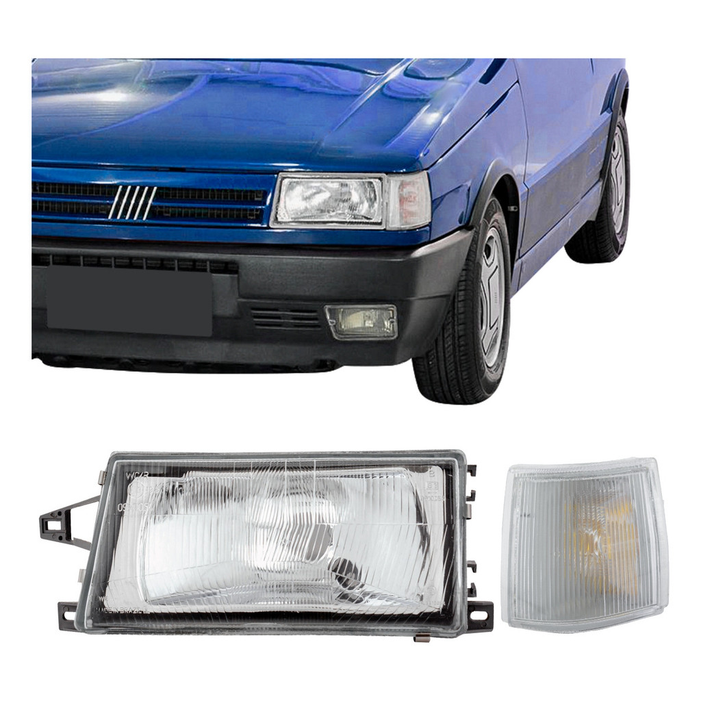 Farol Uno Fiorino 91 92 A 2003 Com Lanterna Lado Motorista | Shopee Brasil