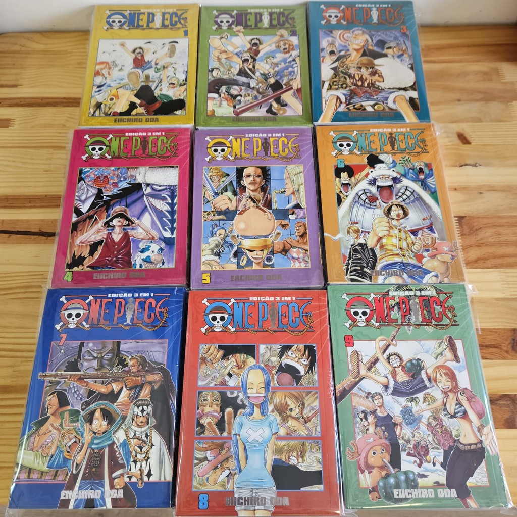 One Piece 3 em 1 - Vol. 1, 2, 3, 4, 5, 6, 7, 8, 9 - Mangá Panini ...