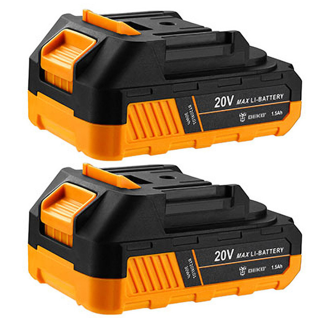 Kit 02 Baterias Deko 20v 1.5ah Intercambiável Linha Amarela