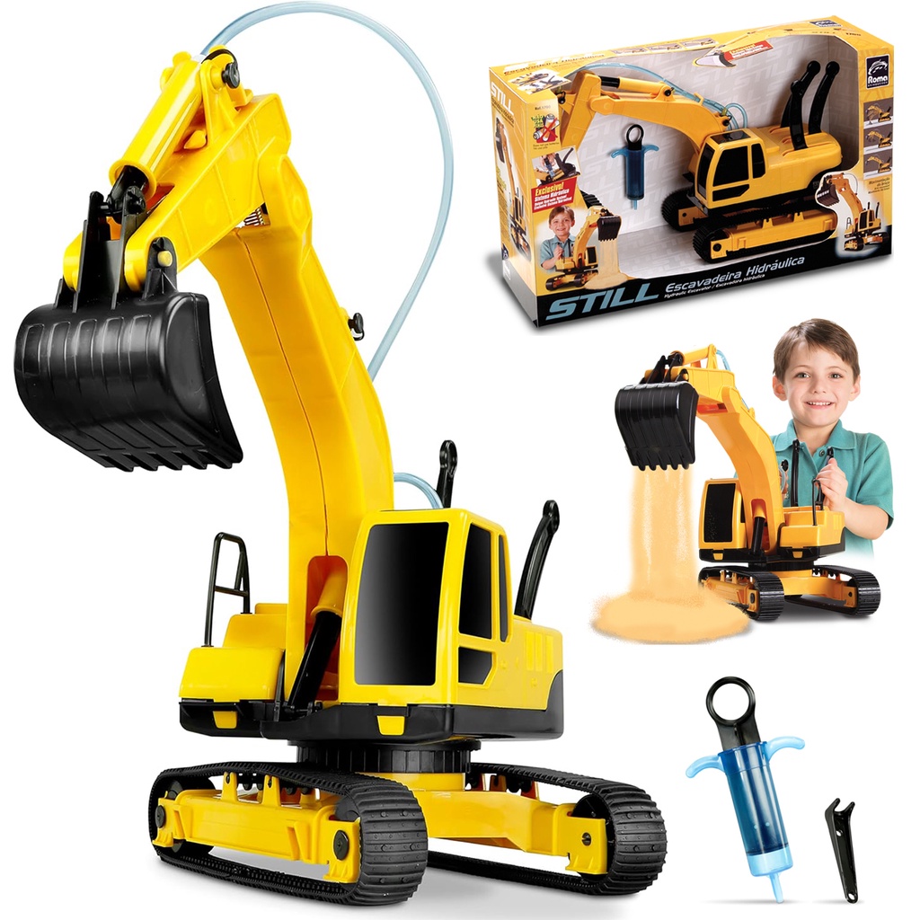 Escavadeira Hidráulica Still de Brinquedo Infantil Grande 52cm com ...
