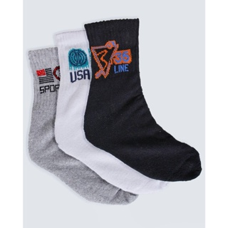 Kit 6 Pares De Meia Juvenil Branco Preto Cinza